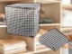 Saliekams auduma organizators drēbēm un gultasveļai 100L, melns/balts