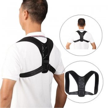 Pozas Stājas Korektors Atbalsts Universāls, Melns | Breathable Adjustable Comfort Back Posture Corrector Strap