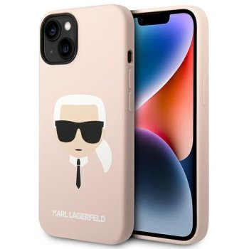 Karl Lagerfeld Silicone Karl's Head MagSafe Case for iPhone 14 Plus / 15 Plus - Pink