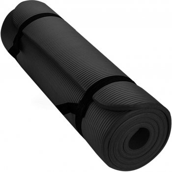 Sporta vingrošanas jogas fitnesa paklājs NBR 180x60x1cm, Melns | Foam Fitness Yoga Mat