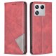 Xiaomi 13 Geometric Pattern Leather Stand Case Cover, Red | Vāks Maciņš Maks Grāmatiņa Apvalks