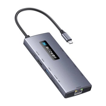 Blitzwolf BW-NEW TH8 10-in-1 USB-C Hub Adapter, Silver