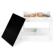 ECOTOYS koka bērnu galdiņš ar krēsliņiem un tāfeli, balts