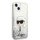 Чехол Karl Lagerfeld для iPhone 14 Plus Liquid Glitter Karl Head Серебристый
