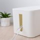 Dustproof Cable Storage and Management Box with Lid Cord Organizer, White