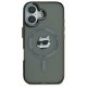 Karl Lagerfeld iPhone 16 Case IML Metal Choupette Head MagSafe, Black