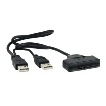 USB 2.0 Type-A uz SATA 2.5 collu HDD SSD adapteris, 35 cm, melns