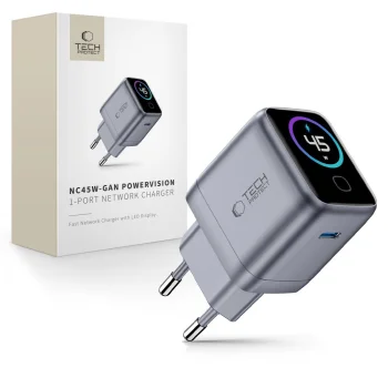 Сетевое зарядное устройство Tech-Protect PowerVision NC45W-GaN 45W USB-C
