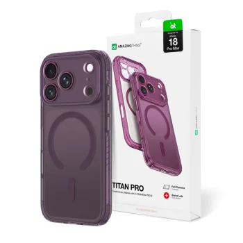 Чехол AmazingThing Titan Pro Lens для iPhone 18 Pro Max с MagSafe, фиолетовый