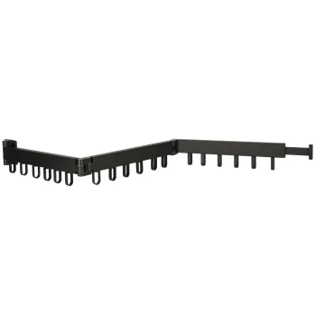 Pie sienas stiprināms saliekams veļas žāvētājs, 18 āķi, 123 cm, melns