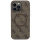 Apple iPhone 15 Pro 6.1\'\' Guess 4G Collection Leather Metal Logo MagSafe Case Cover, Brown