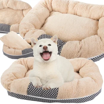 Soft Plush Pet Bed for Dogs and Cats, 60x50 cm