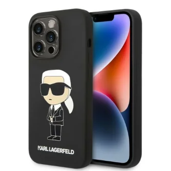 Karl Lagerfeld Silicone Ikonik MagSafe vāciņš iPhone 14 Pro Max, melns