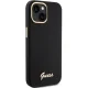 Guess iPhone 15 Pro чехол Silicone Script Metal Logo & Frame, черный