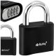 Ruhhy 4-Digit Combination Padlock 50mm Hardened Steel, Black