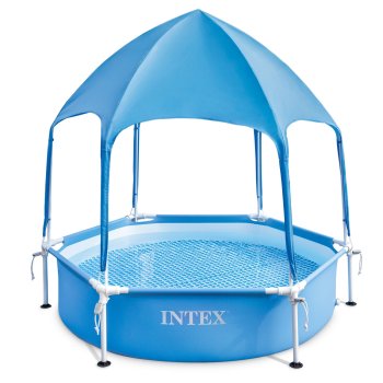 Intex 28209 apaļš karkasa baseins bērniem ar jumtiņu, 183x38 cm
