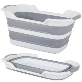 Силиконовая Складная Чаша Тазик cо Сливом | Silicone Folding Bowl with Drain