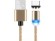 Магнитный кабель для зарядки 3-в-1 (Micro USB, Type-C, Lightning), 1м, золотой