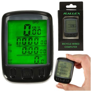 RALLEX wired waterproof bike computer, 25-in-1, LCD speedometer with backlight