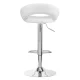 Grozāms eko ādas bāra krēsls ar regulējamo augstumu QS-B10, Balts | Swivel Adjustable Height Bar Counter Stool...