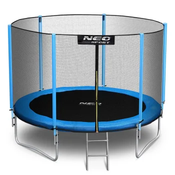 Dārza batuts 252 cm (8ft) ar ārējo tīklu un kāpnēm Neo-Sport
