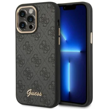 Чехол Guess для iPhone 14 Pro Max 4G Vintage Gold Logo, черный