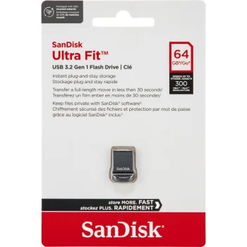 SanDisk Cruzer Ultra Fit 64 GB USB 3.2 Gen 1 zibatmiņa SDCZ430-064G-G46, melna