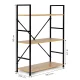 Modernhome LOFT koka un metāla grāmatplaukts, 3 plaukti