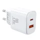 Tīkla lādētājs Joyroom JR-TCF05 Flash 20W ar USB-C uz Lightning kabeli (Balts)