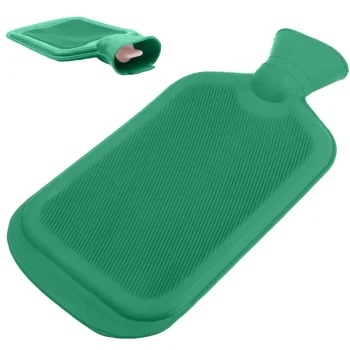 Gumijas Termofors, Karstā Ūdens Sildītājs, Sildpudele, Siltuma Spilventiņš, 2L, Zaļa | Rubber Hot Water Bottle,...