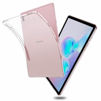 Samsung Galaxy Tab S6 (SM-T860, SM-T865) Flexible Clear TPU Tablet Case Cover, Transparent - vāks,maciņš
