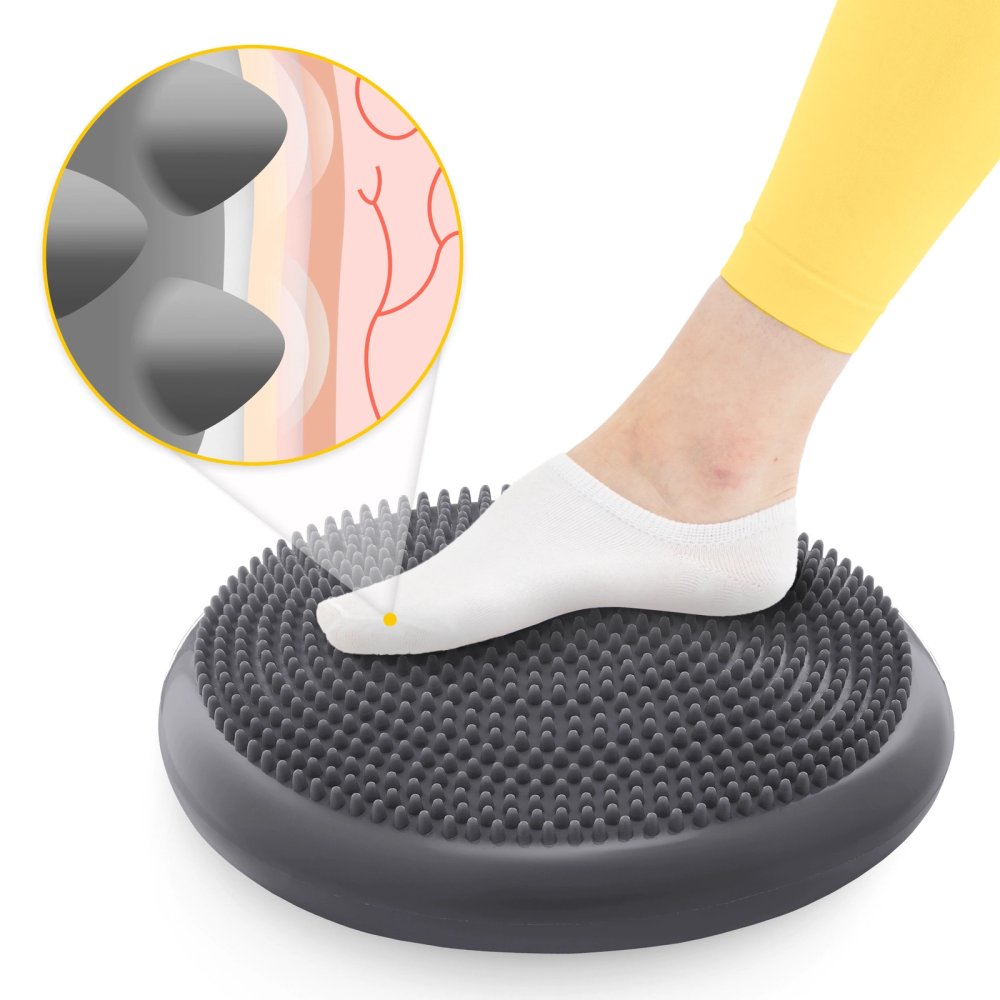 4FIZJO PRO+ Balance Disc 33cm for Core Stability & Physical Therapy, Grey (0)