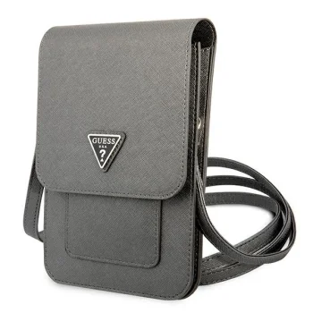 Сумка-кошелек Guess Saffiano Triangle для смартфона, серая