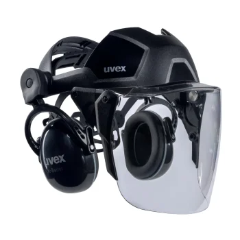 Защитный лицевой щиток с наушниками uvex pheos faceguard, 52-64 см, черный