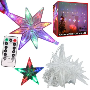 Zvaigžņu gaismas virtene 138 LED RGB USB, daudzkrāsaina