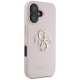 Guess Grained Big 4G Logo Small Classic Logo Case for iPhone 16, Pink