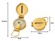 Military Survival Compass Folding Metal Outdoor Navigation, Gold