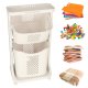 Floor Standing Double Deck Organizer Storage Baskets for Bathroom Kitchen on Wheels