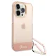 Guess Translucent Pearl Strap vāciņš iPhone 14 Pro 6.1\", rozā