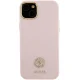 Guess silikona logo Strass 4G vāciņš iPhone 15 - gaiši rozā krāsā | Silicone case for light pink