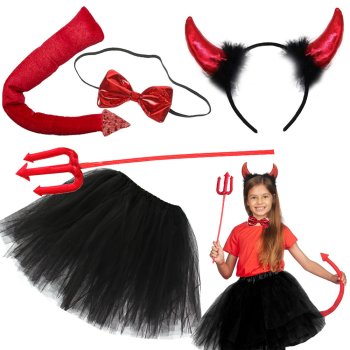 Girl's Devil Costume, Halloween Outfit, 138-152 cm