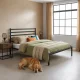 Metāla gulta 190x200 cm ar restēm un galvgali ModernHome, melna