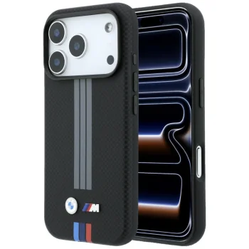 Чехол BMW M Quadrille Kevlar MagSafe для iPhone 17 Pro / 18 Pro, черный