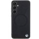 BMW Samsung Galaxy S24 Case Leather Half Textured & Circle MagSafe, Black