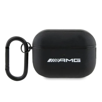 AMG Leather Big Logo austiņu maciņš priekš AirPods Pro 2 (2022/2023), melns
