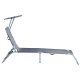 Adjustable Garden Sun Lounger with Canopy MultiGarden, Grey