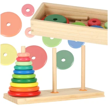 Koka Attīstošā Rotaļlieta Puzle, Hanojas Piramīda Grendzenu Torņis | Wooden Educational Puzzle Toy, Tower of...