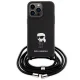 Karl Lagerfeld iPhone 15 Pro Max vāciņš Crossbody Saffiano Monogram, melns
