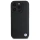 Чехол BMW для iPhone 16 Pro Max Sign Leather Crossing Lines Pattern, черный