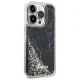 Guess iPhone 14 Pro vāciņš Liquid Glitter Marble, melns